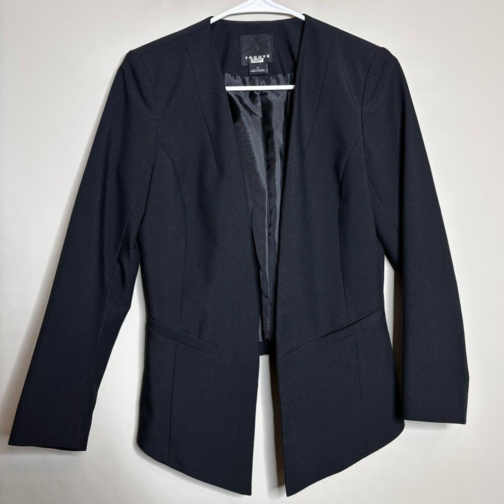 Trouvé Draping Open Asymmetrical Black Blazer Size XS